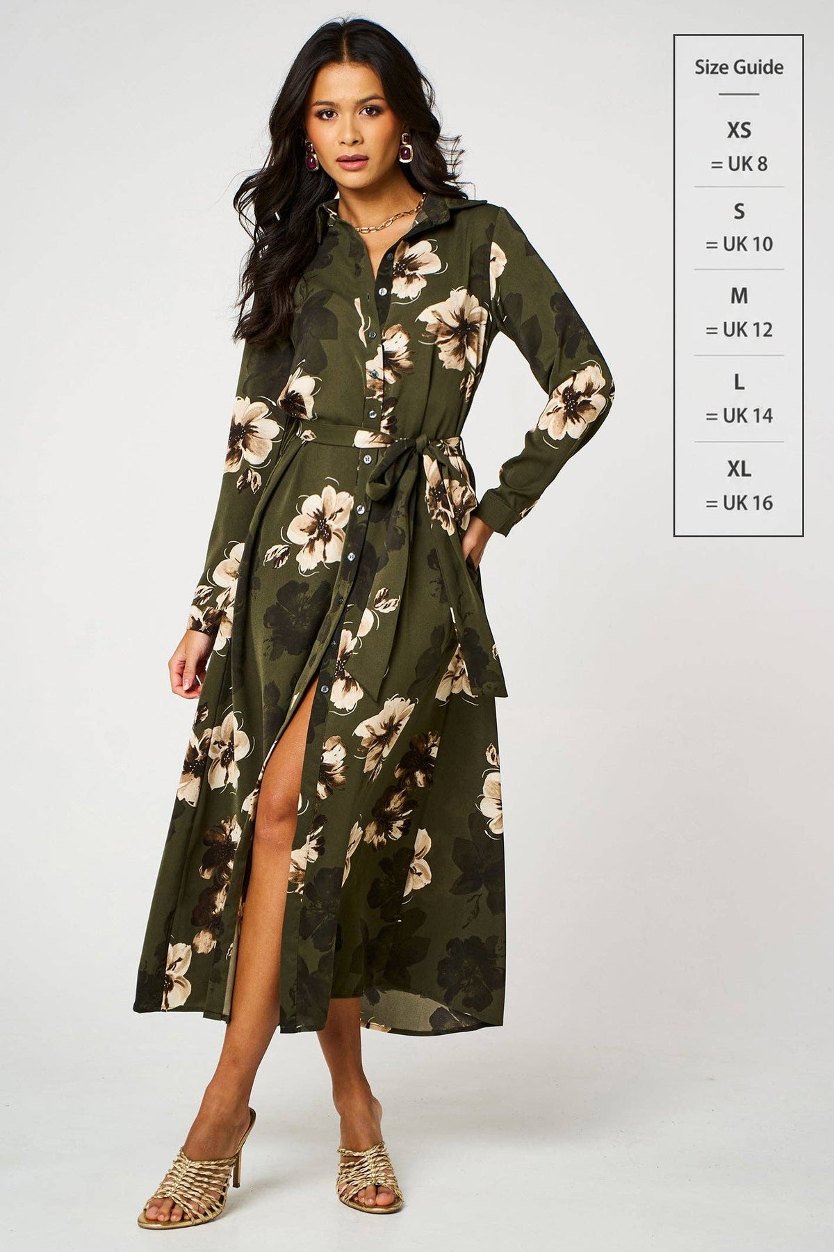The Olive Bloom Shirt Dress