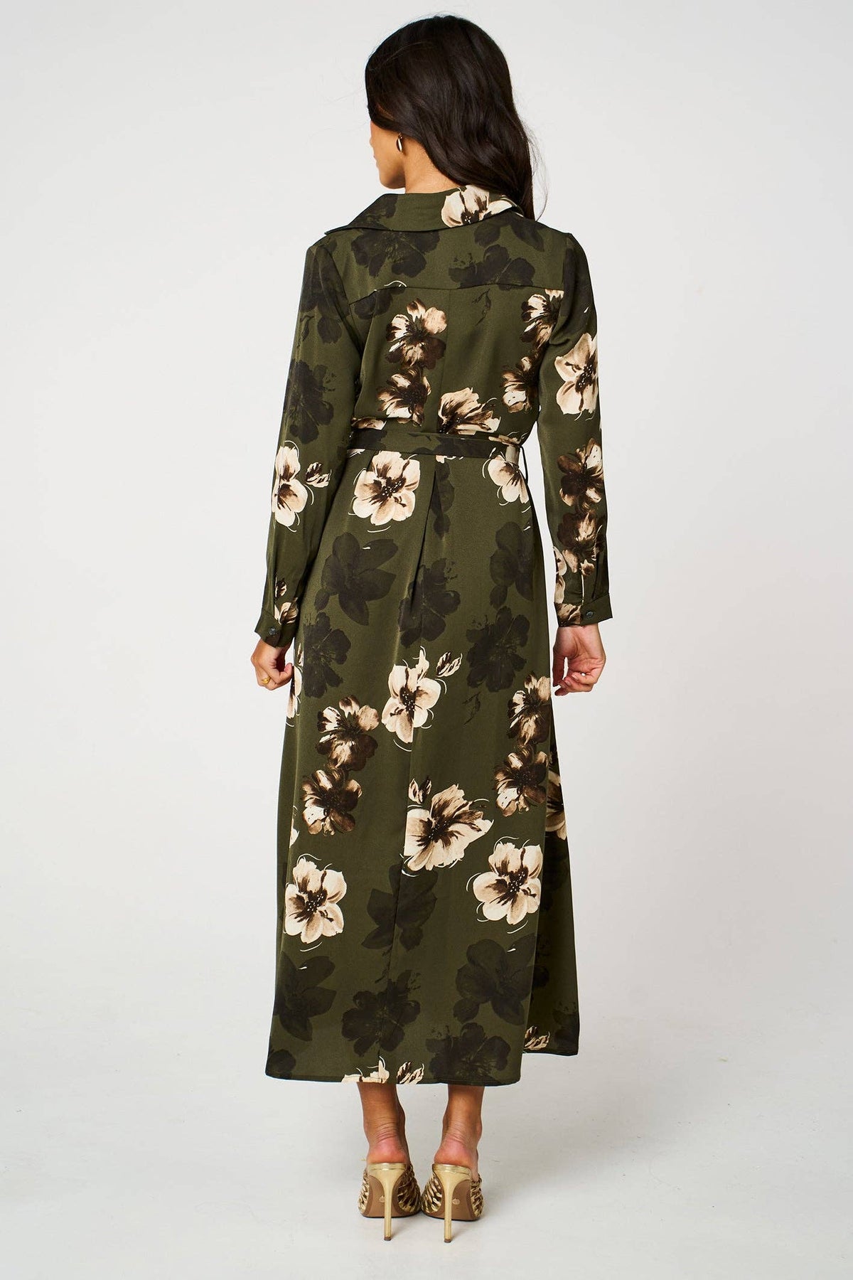 The Olive Bloom Shirt Dress