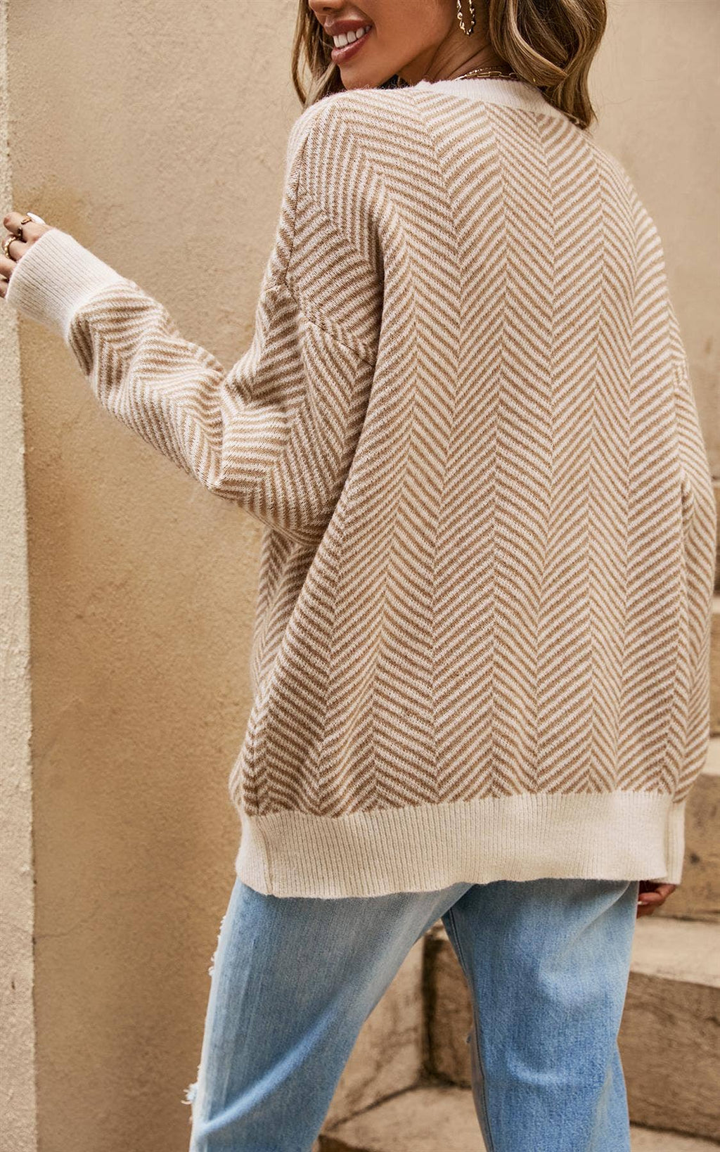 Chic Geometric Knit Jumper Top