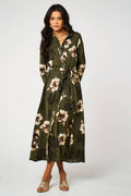 The Olive Bloom Shirt Dress