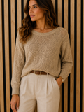 Openwork diamond-pattern sweater