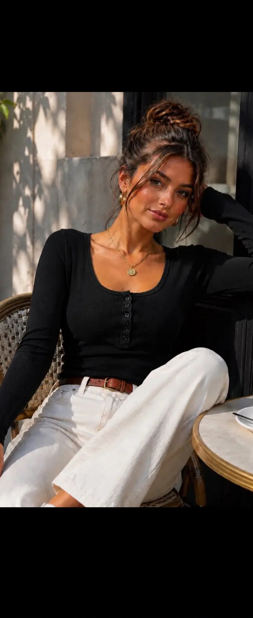 The Mia Button-Detail Ribbed Top